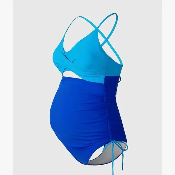 Cupshe Cupshe Blue Ruched Tankini Bikini - Picture 2 of 9